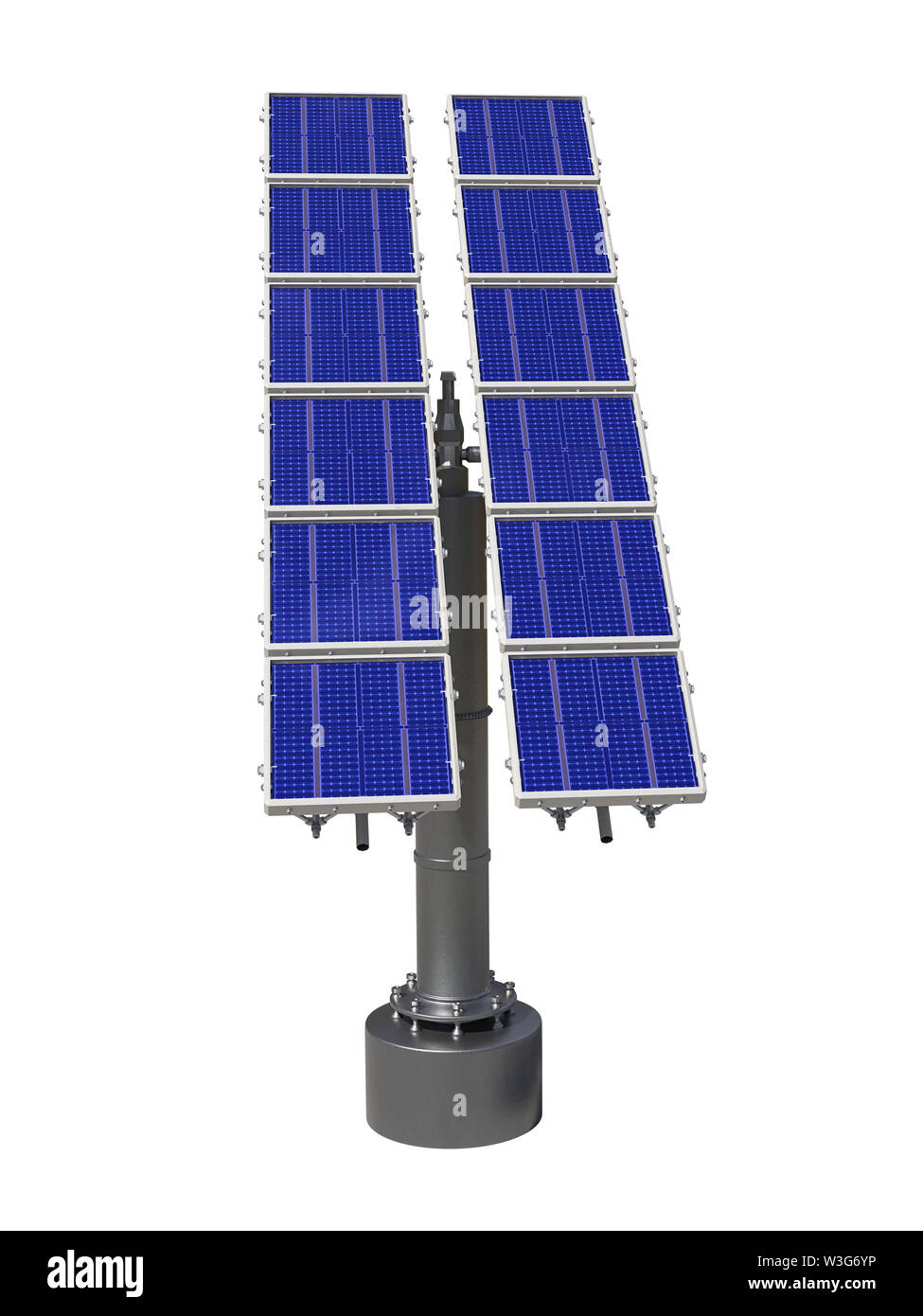 Photovoltaik Solar Panel auf weißem Hintergrund Stockfoto