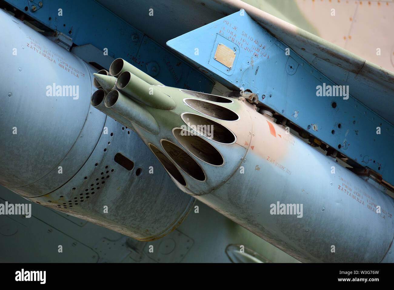 Kroatischen Unabhängigkeitskrieg Museum Muzej Domovinskog rata Karlovac, Flugzeuge, Kroatien, Europa Stockfoto