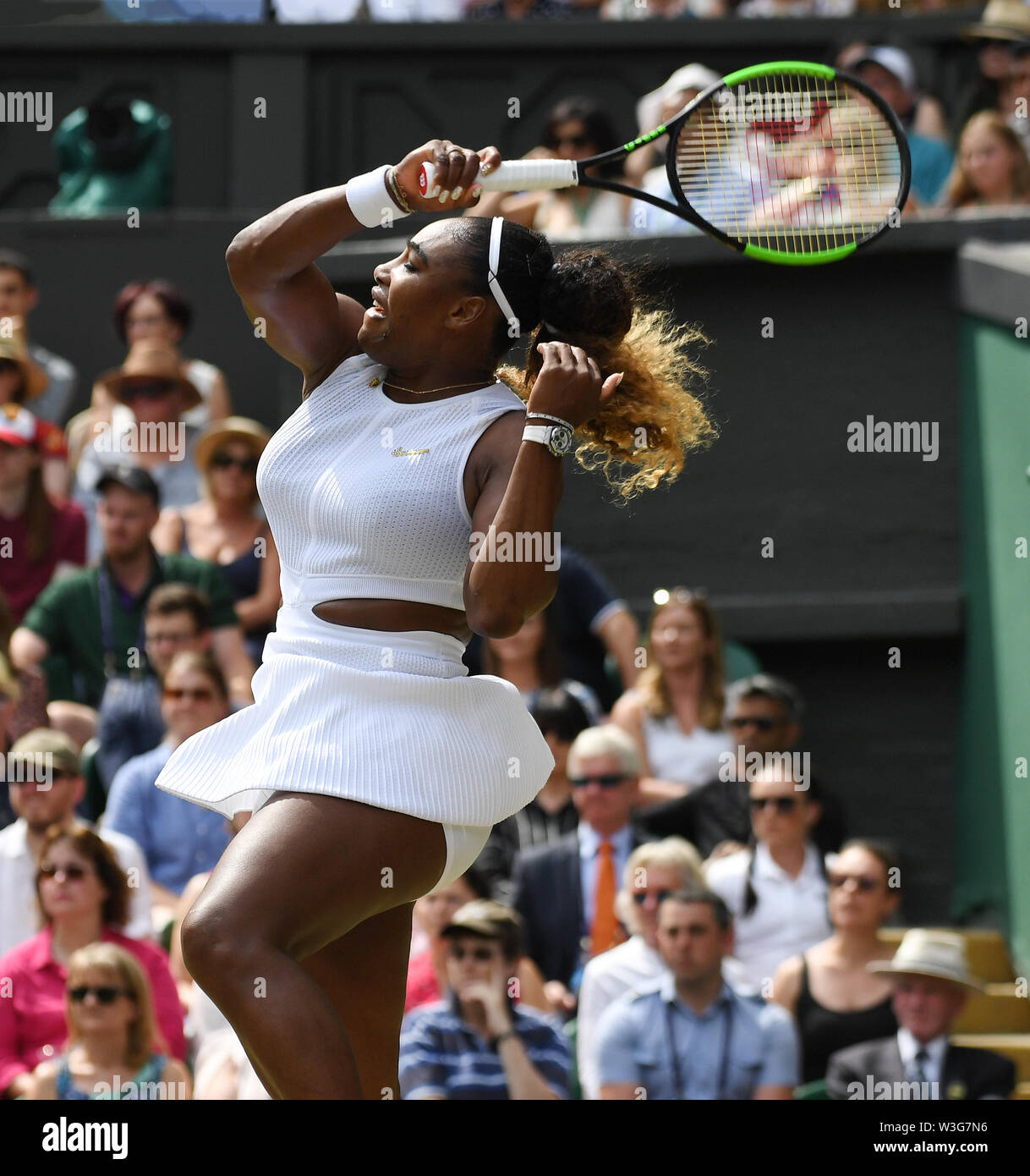 London, England, 13. Juli 2019 Die Meisterschaften in Wimbledon 2019 13072019 Serena Williams als Sie verliert Damen Singles Foto Roger Parker Internati Stockfoto