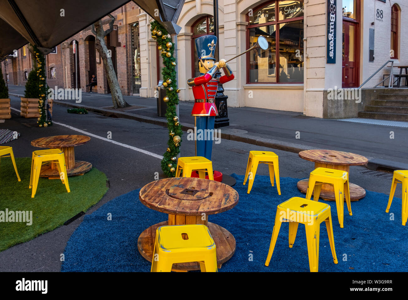 Die Bastille Festival Sydney​ ist eine französische kulturelle Feier Essen, Wein und Kunst, jährlich in Sydney Circular Quay und den Rocks, Australien statt Stockfoto