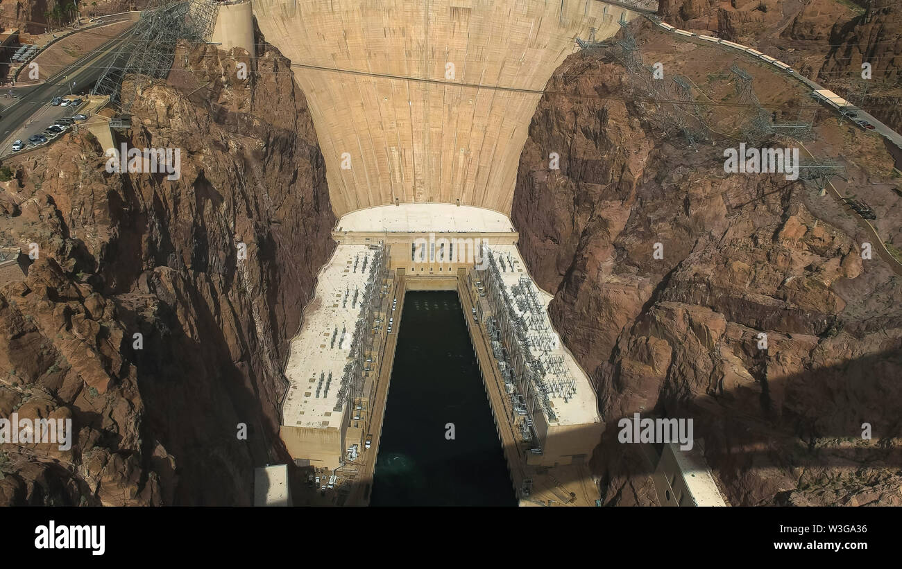 Hohen Schuß der Hoover Dam in der Nähe von las vegas Stockfoto