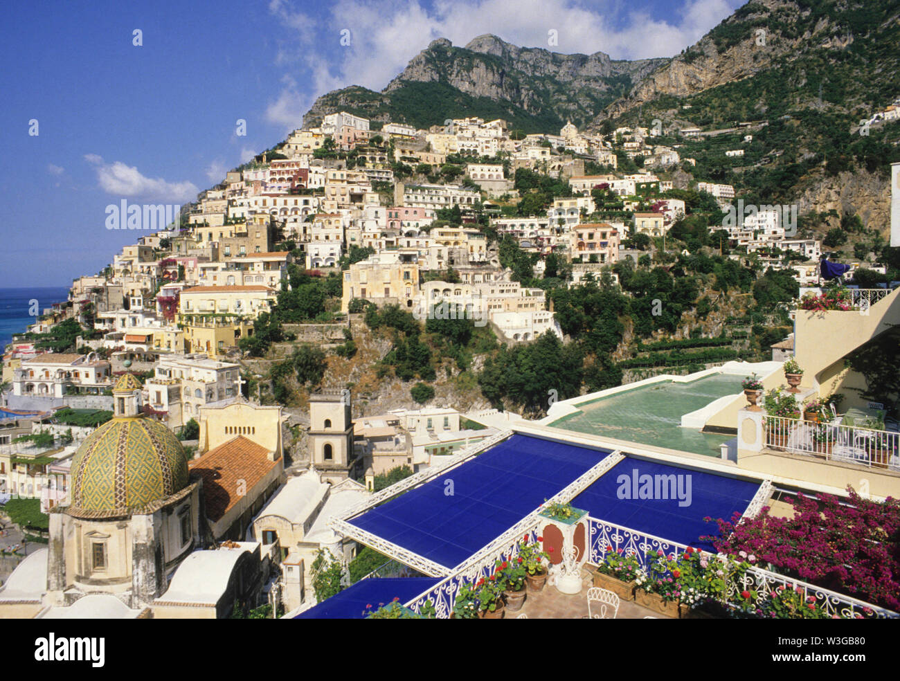 Positano, Costiera Amalfitana (Amalfiküste), Kampanien, Italien Stockfoto