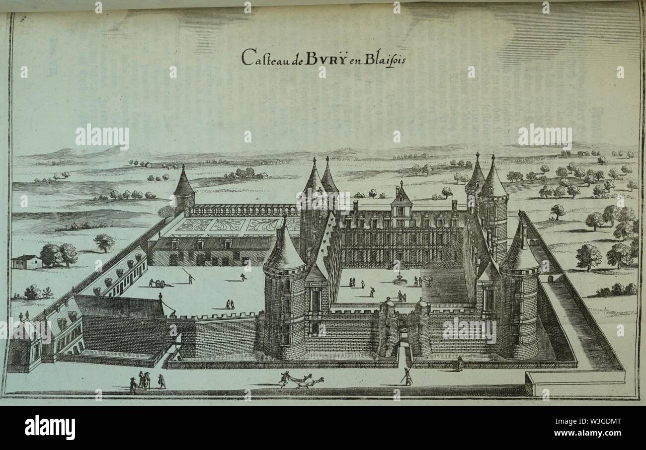Château de Bury 1657 Martin Zeiller 72601. Stockfoto