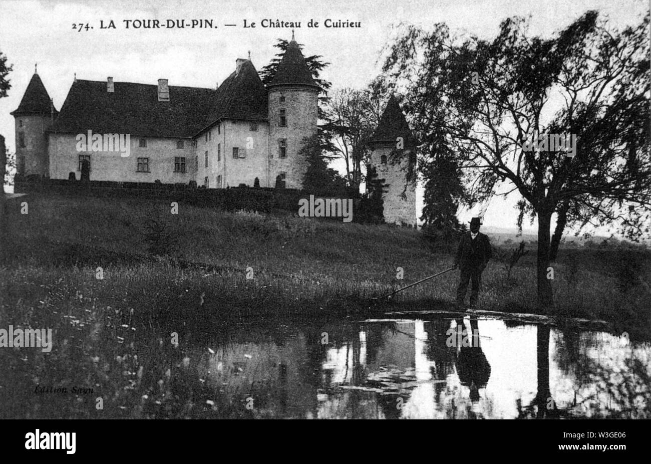Château de Cuirieu, p122 L'Isère 1900-1920 - edition Sayn. Stockfoto