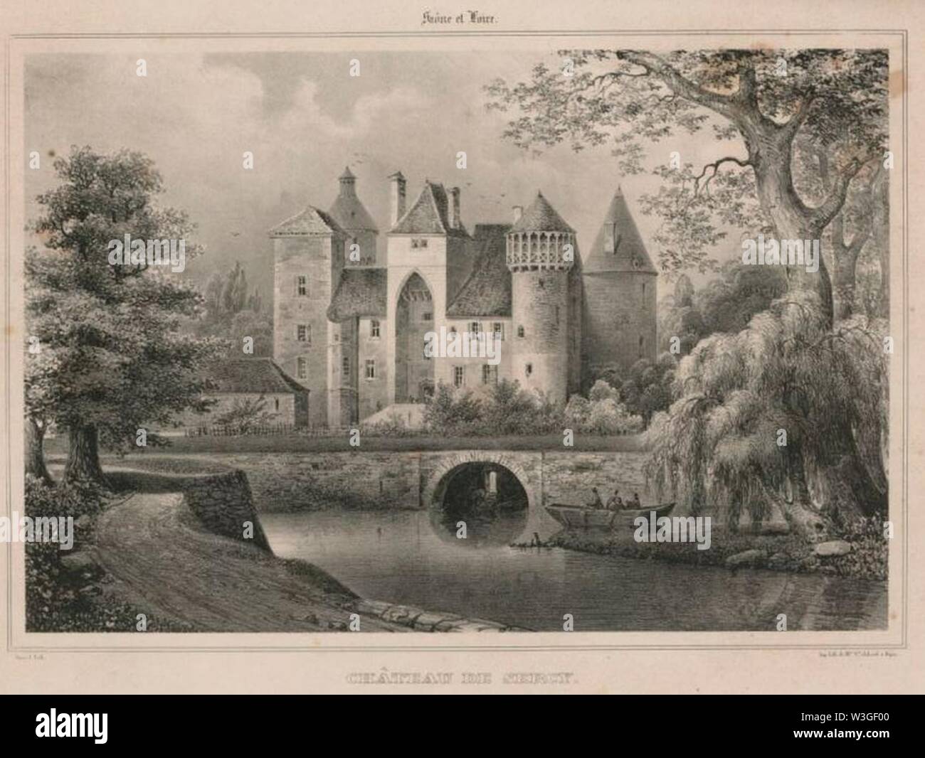Château de Sercy au XIXe siècle. Stockfoto
