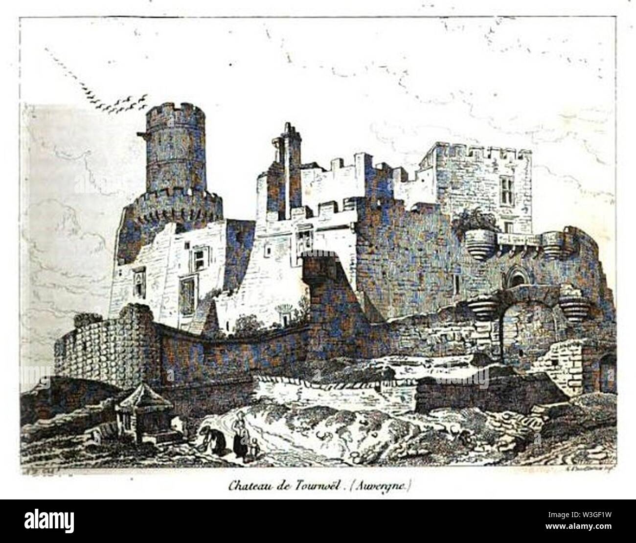 Château de Tournoël. Stockfoto