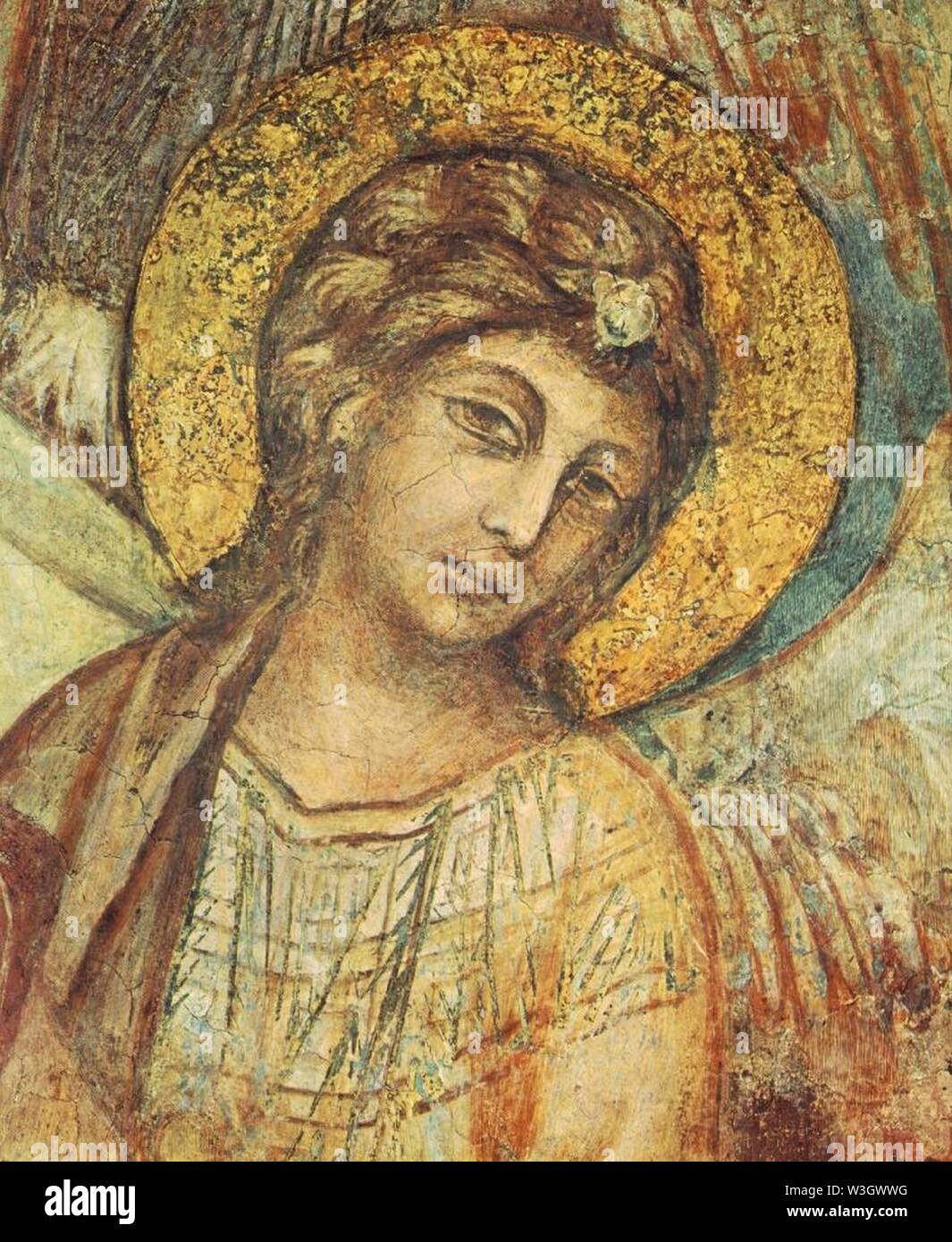 Cimabue - Thronende Madonna mit dem Kind, der hl. Franziskus und die vier Engel (Detail) - Stockfoto