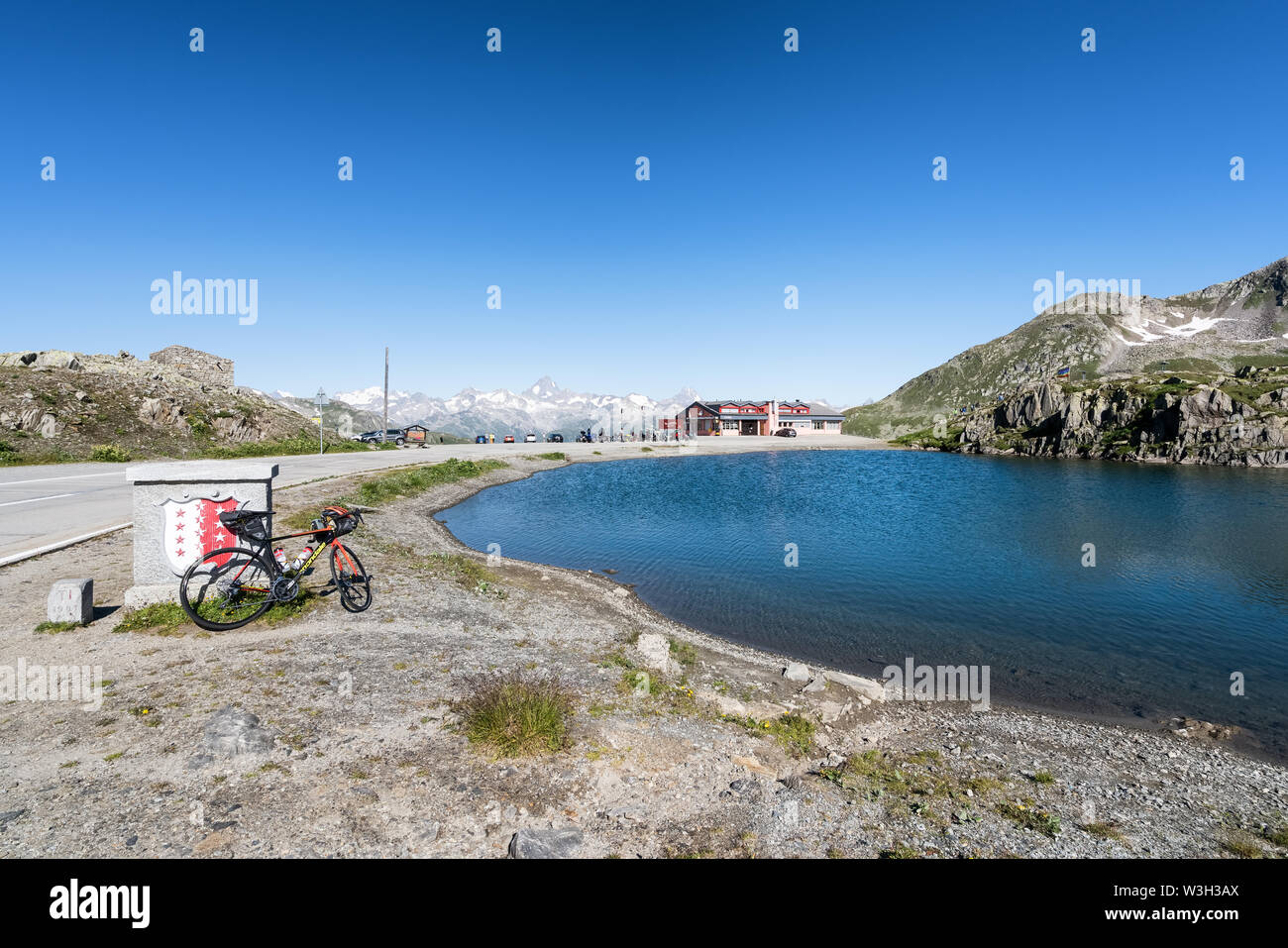Auf dem Gipfel des Nufenenpasses, Schweiz, Alpen Stockfoto