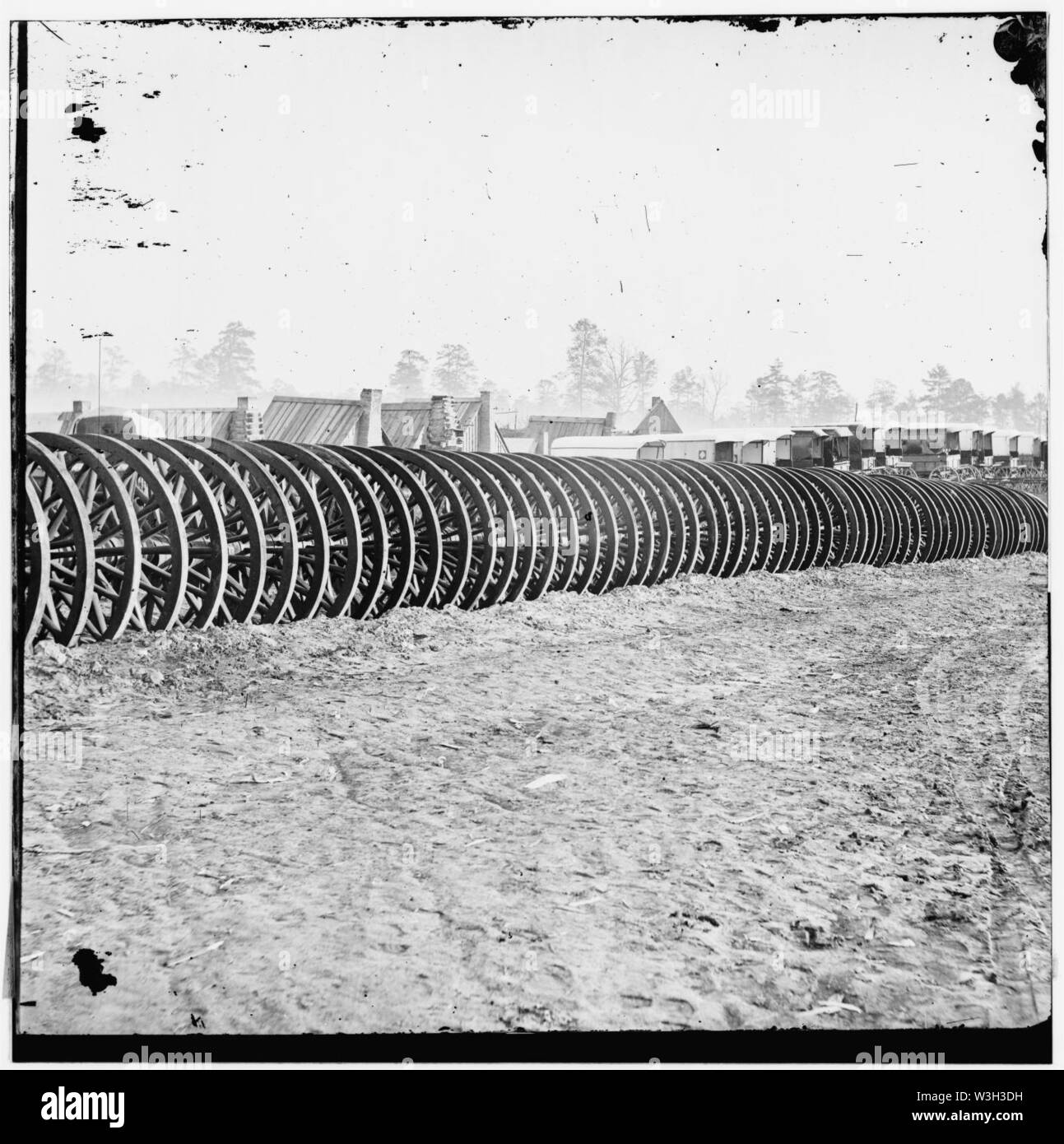 City Point), Virginia (Nähe). Park der Armee wagen Räder Stockfoto