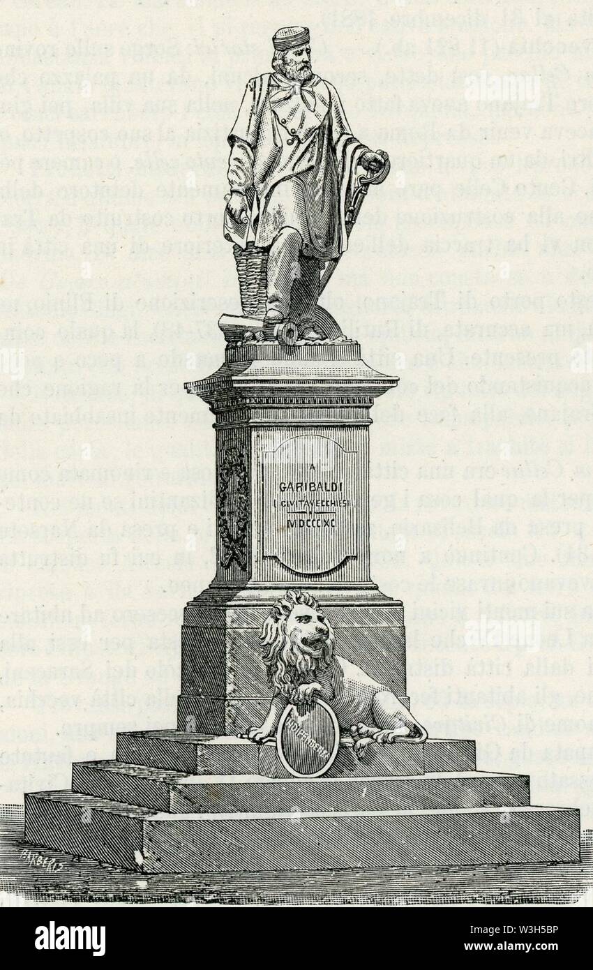 Civitavecchia Monumento a Giuseppe Garibaldi. Stockfoto