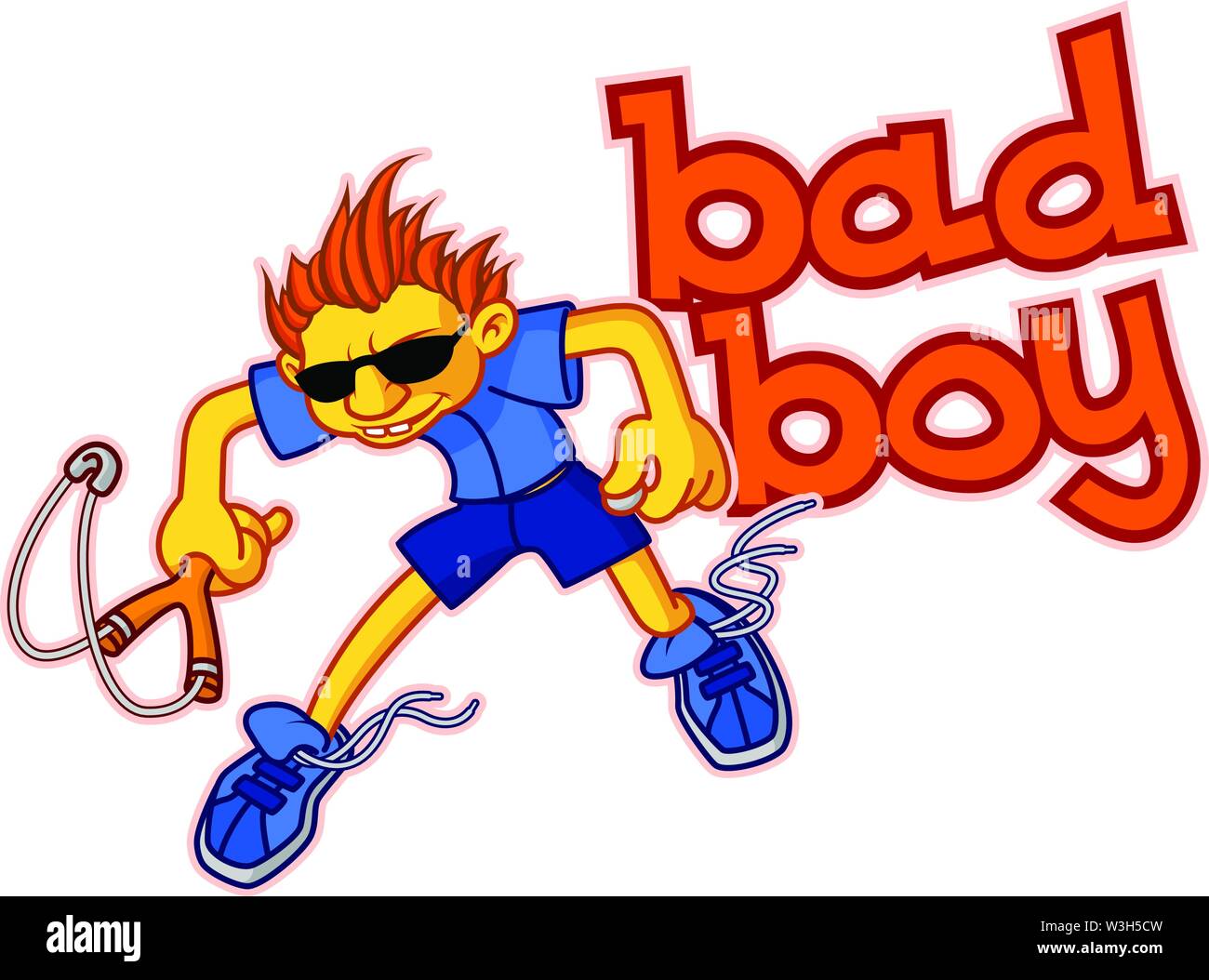 Lustige cartoon Bad Boy. Unternehmen Charakter. Vector Illustration für alle Medien. Bild ist auf einem weißen Hintergrund für Druck, Banner oder Website isoliert. Stock Vektor