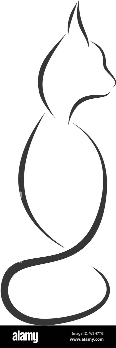 Lineare Abbildung cat genre Minimalismus Stock Vektor