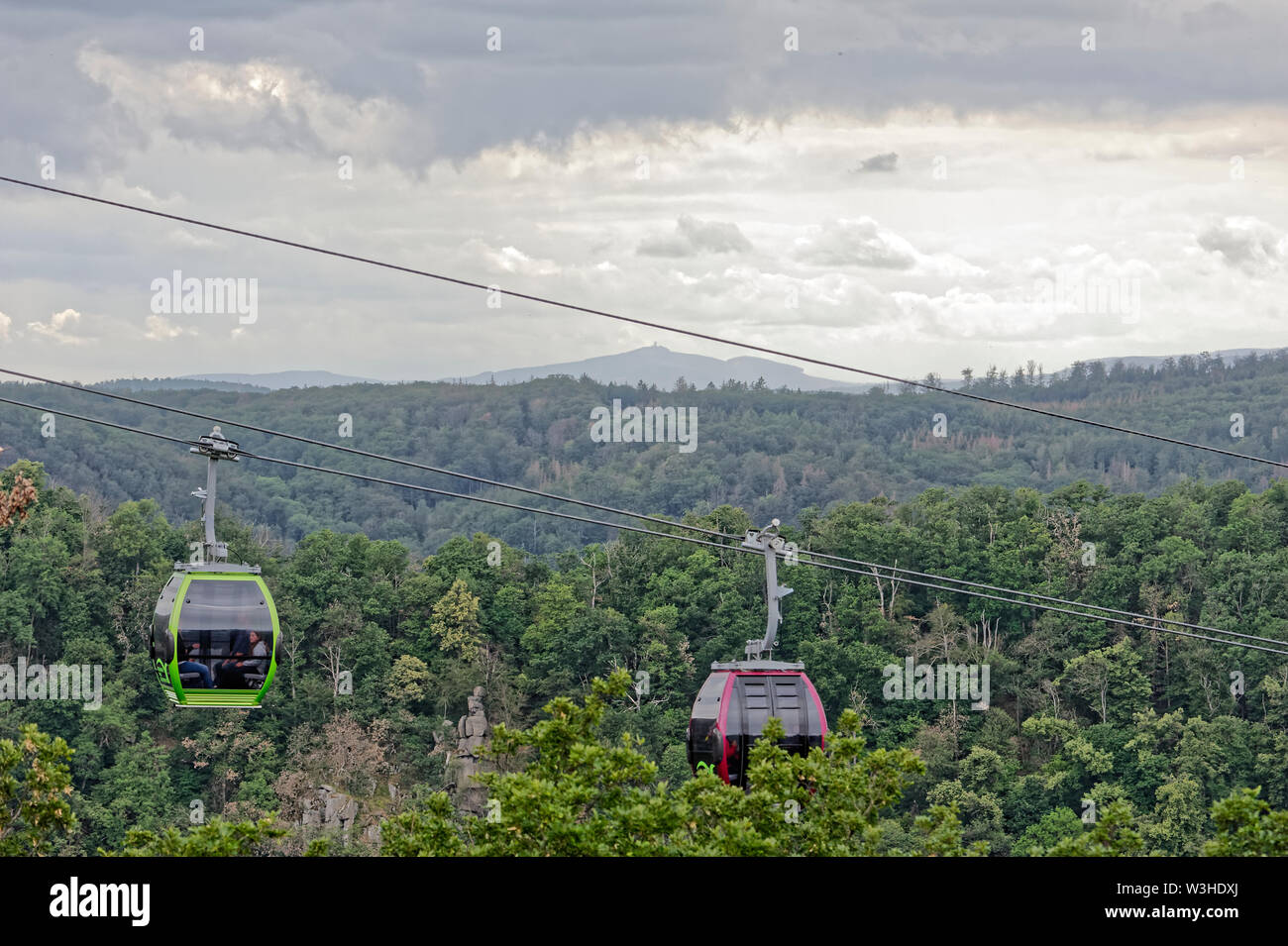 Die Seilbahn in Thale, Sachsen-Anhalt, Deutschland Stockfoto