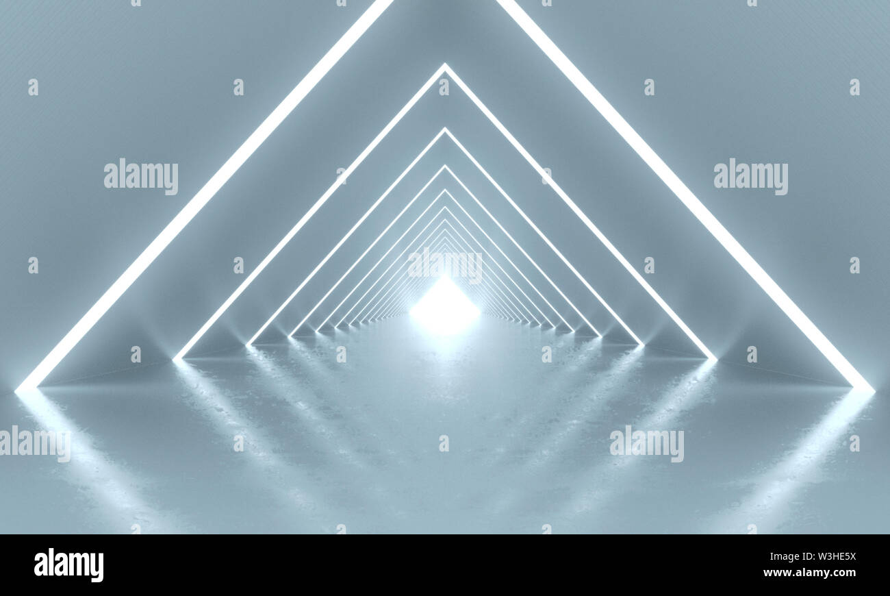 Abstrakte mode Hintergrund, leuchtende Linien, Tunnel, virtuelle Realität. 3D-Rendering Stockfoto
