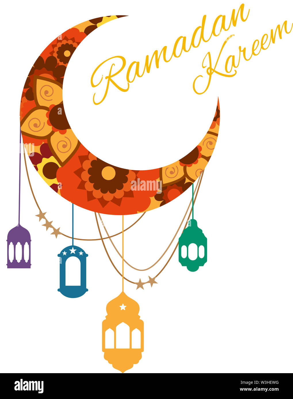 Ramadan Kareem traditionelle Kultur muslimische Mond Laterne Abbildung Heiligen Stockfoto