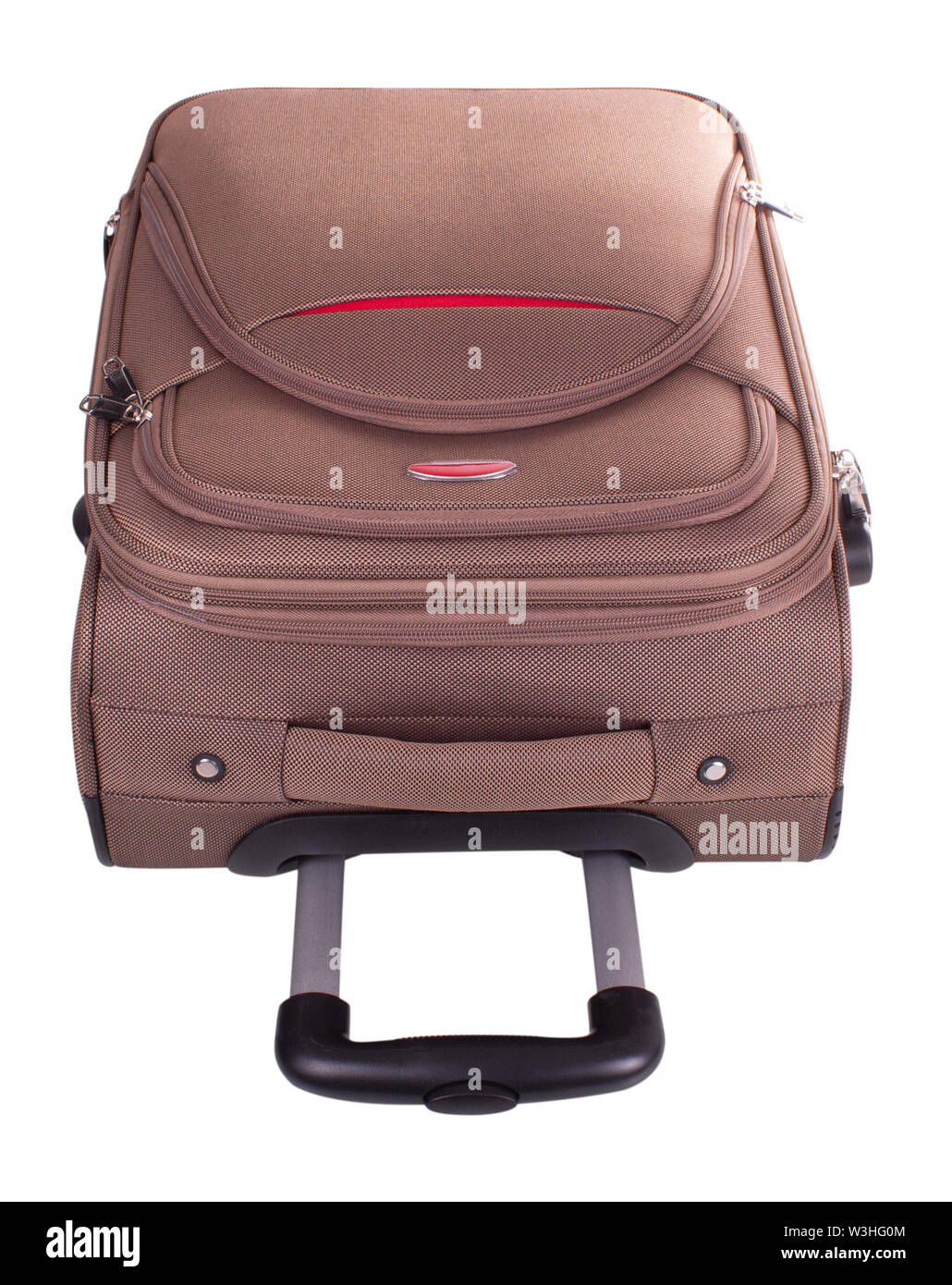 Canvas Koffer isoliert auf weißem Stockfoto