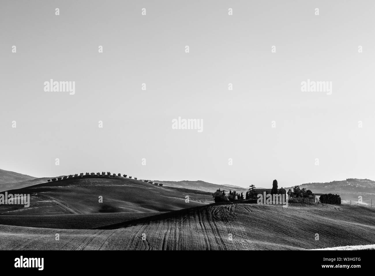 Wunderschöne Toskana Landschaft im Frühling mit Wave-Hügel. Toskana, Italien, Europa Stockfoto