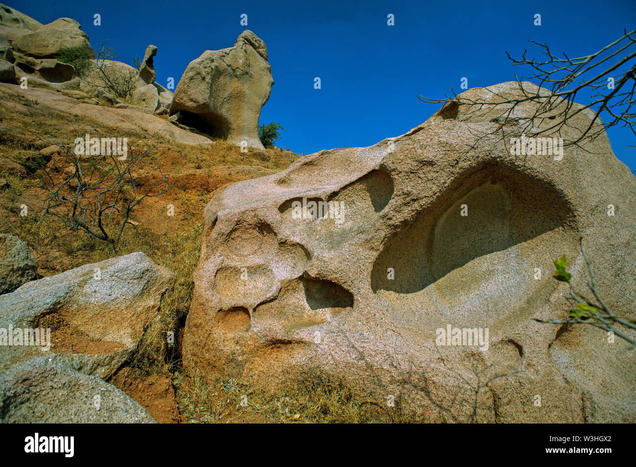 Ston Felsbrocken Felsen - IDAR Hügel Viertel Sabarkantha Gujarat Indien Stockfoto