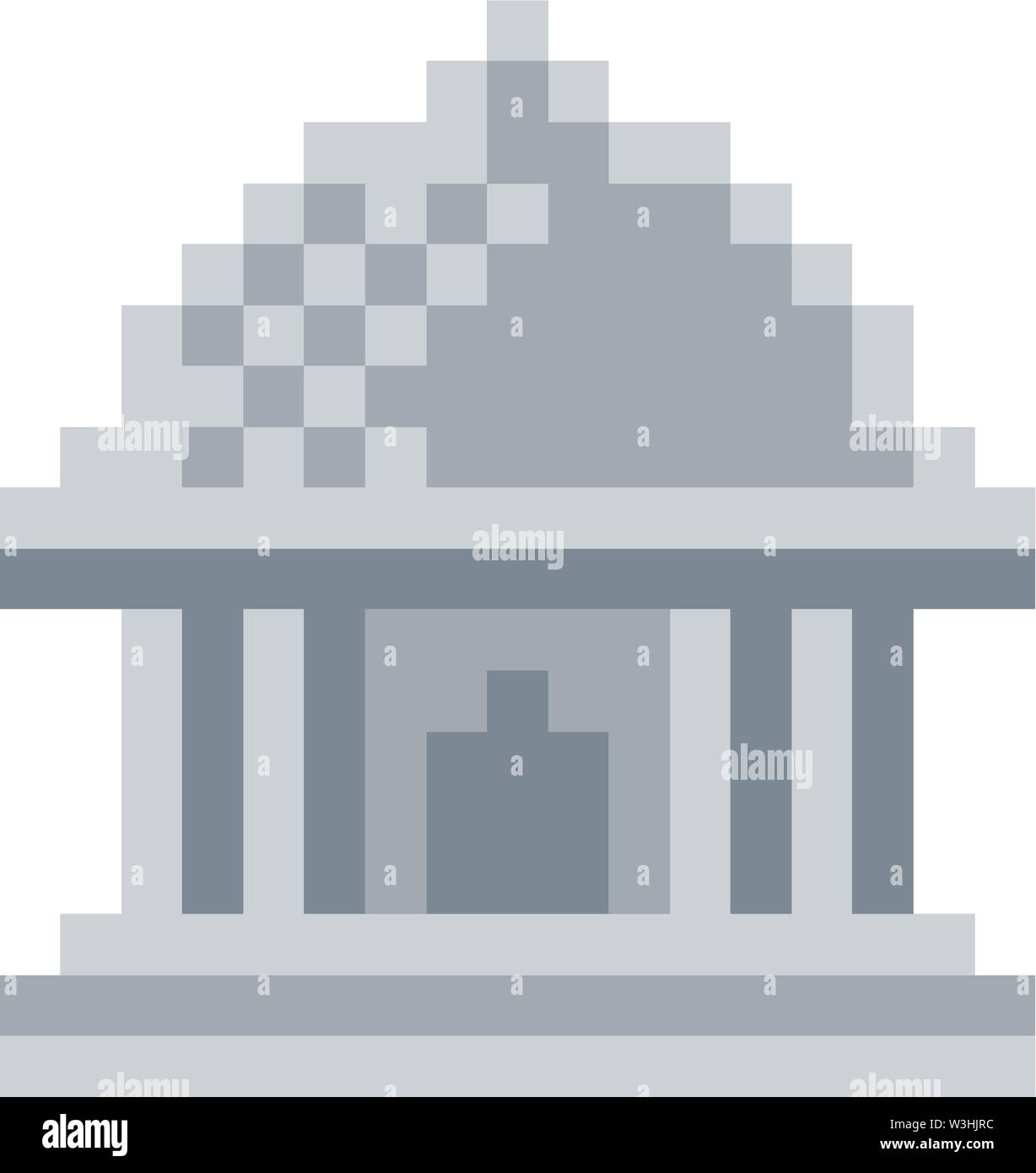 Museum Pixel 8-Bit Video Game Art Symbol Stock Vektor