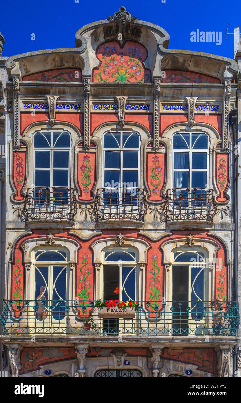 Art Nouveau Gebäude in Aveiro Stockfoto
