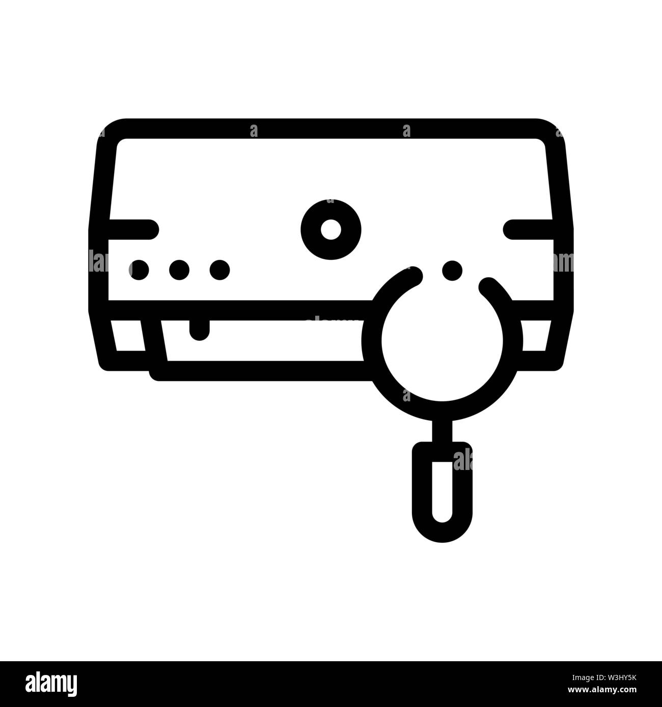 Diagnose gebrochen Conditioner Vektor dünne Linie Symbol Stock Vektor