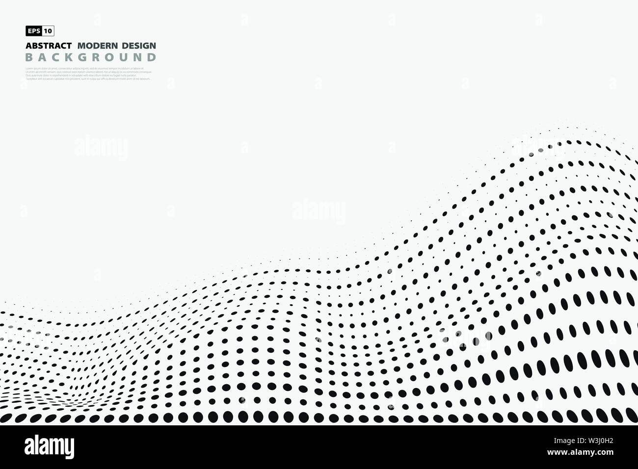 Abstrakte schwarz Rasterpunkte pattern Design Cover auf weißem Hintergrund. Verwenden Sie für Grafik Design, Template, Jahresbericht, Kunst, Ad. illustration Vektor e Stock Vektor