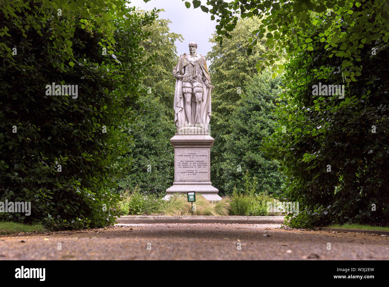 Die Statue von Richard der 2 Marquis von Westminster in Grosvenor Park, Chester. Stockfoto