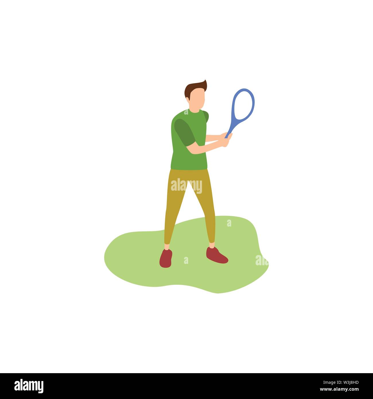 Ein Mann spielt Tennis, menschliche Hobbys Tennis Stock Vektor