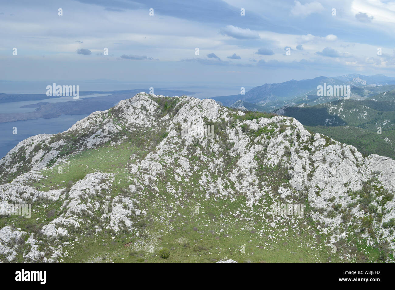 Velebit Landschaft aus Ždrilski kuk fotografiert, Kroatien Stockfoto