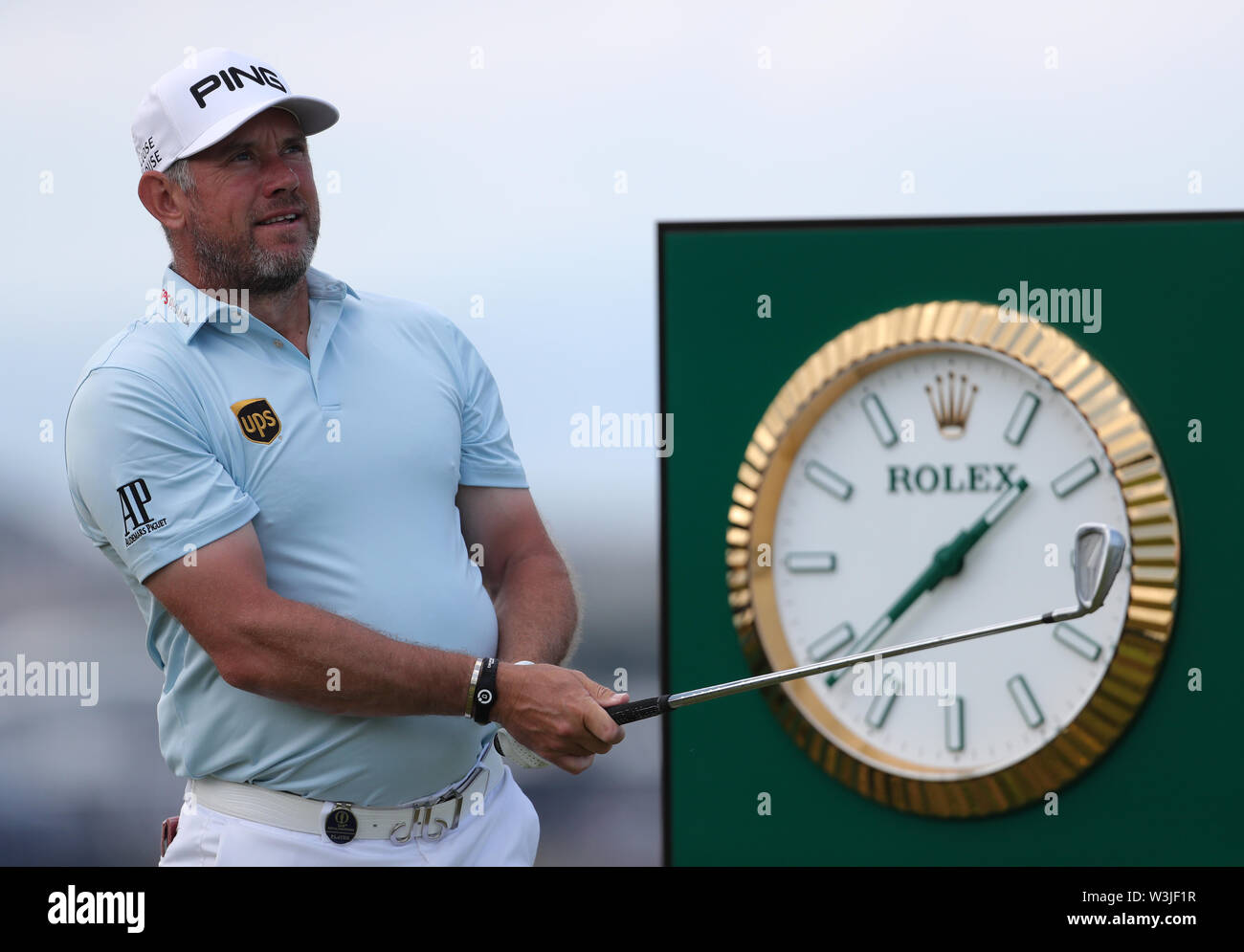 Der Engländer Lee Westwood während der Vorschau Tag drei der Open Championship 2019 im Royal Portrush Golf Club. Stockfoto