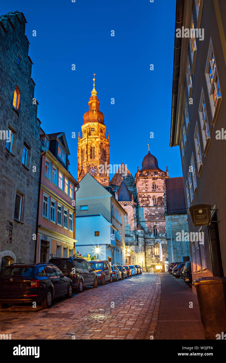 COBURG, Deutschland - ca. Juli 2019: Die Morizkirche alias St. Moriz Kirche von Coburg, Deutschland Stockfoto