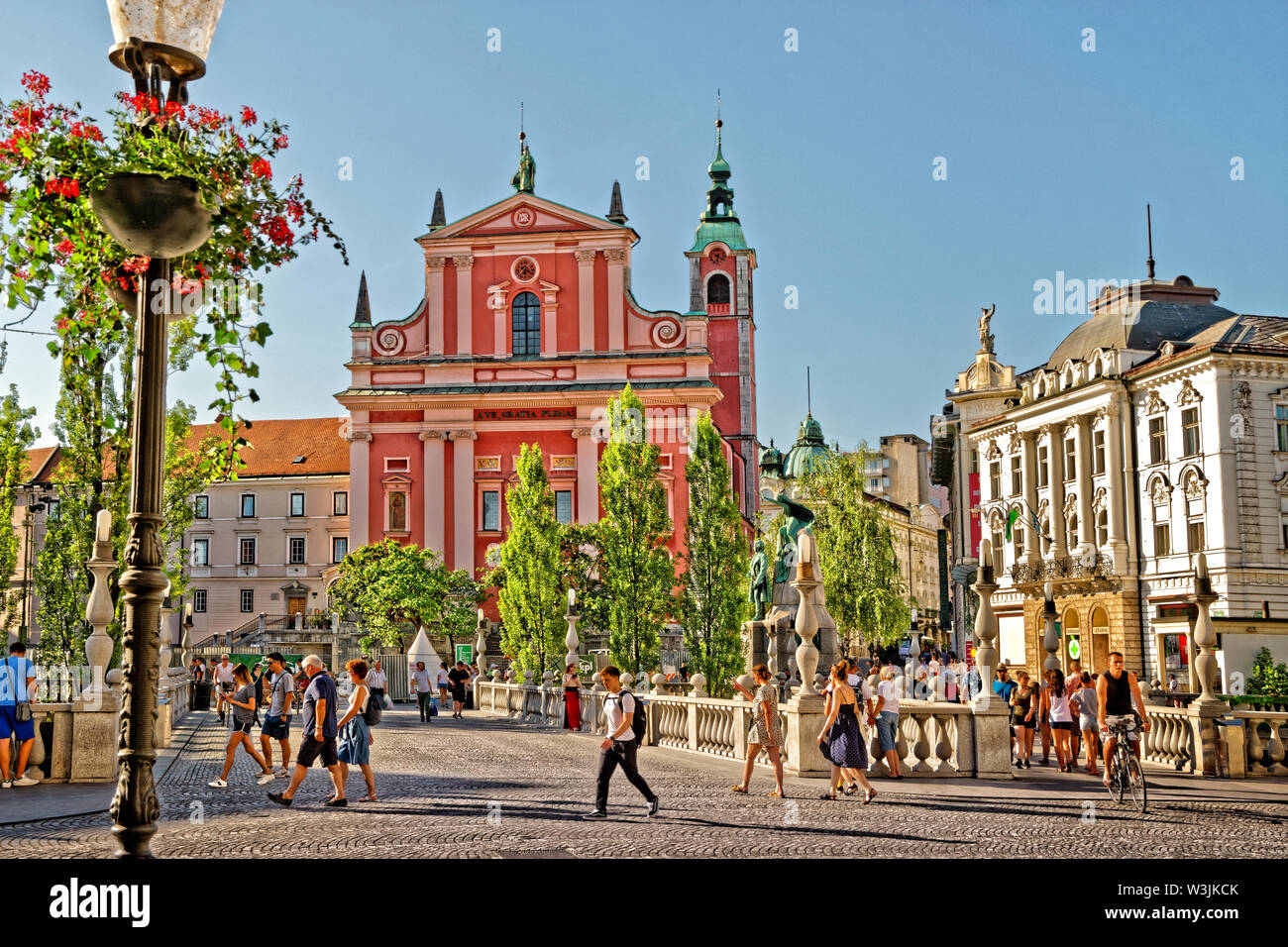 Das Stadtzentrum von Ljubljana, der Hauptstadt Sloweniens. Stockfoto