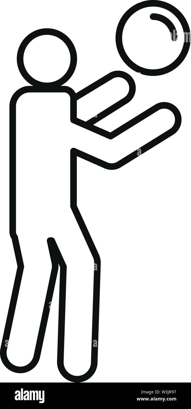 Volleyball player Symbol. Umrisse Volleyballspieler vektor Symbol für Web Design auf weißem Hintergrund Stock Vektor
