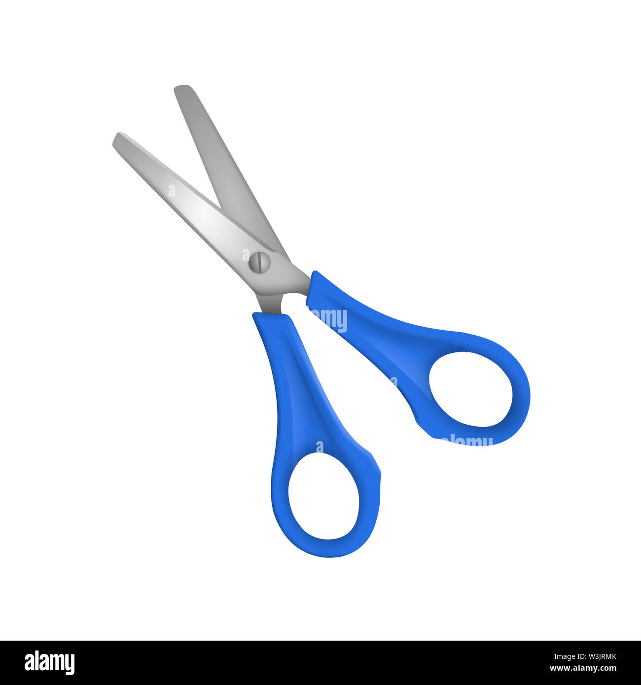 Blaue Schere realistische Abbildung isoliert Stockfoto