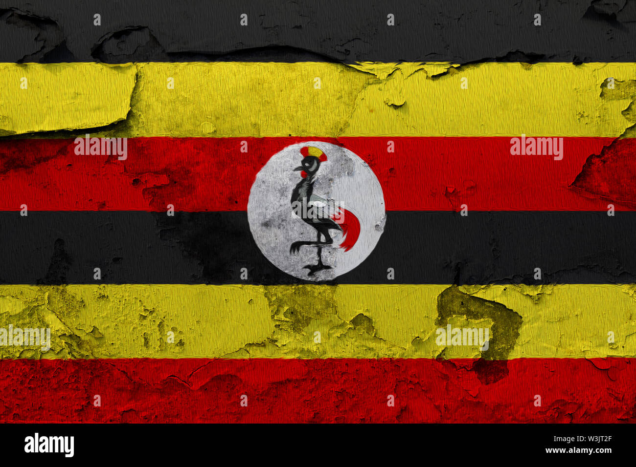 Flagge bemalt auf dem gebrochenen grunge Betonwand Stockfoto