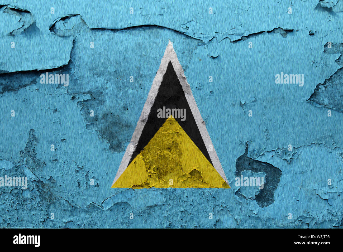 Flagge bemalt auf dem gebrochenen grunge Betonwand Stockfoto