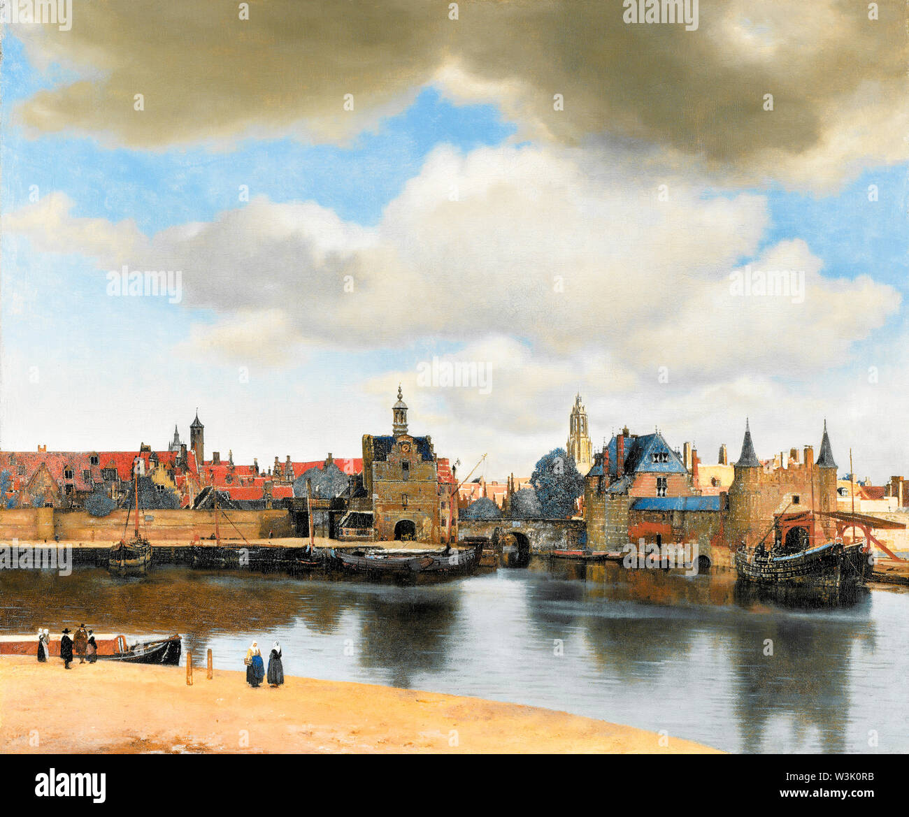 Johannes Vermeer, Blick auf Delft, barocke Landschaftsmalerei, 1660-1661 Stockfoto