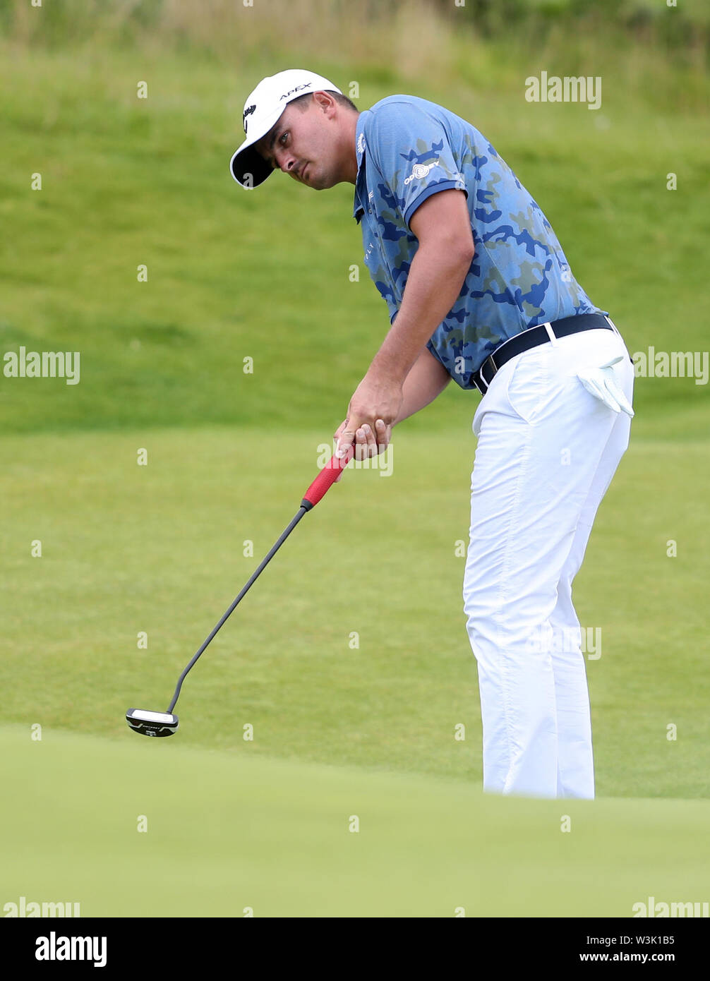 Southa Afrikas Christiaan Bezuidenhout während der Vorschau Tag drei der Open Championship 2019 im Royal Portrush Golf Club. Stockfoto