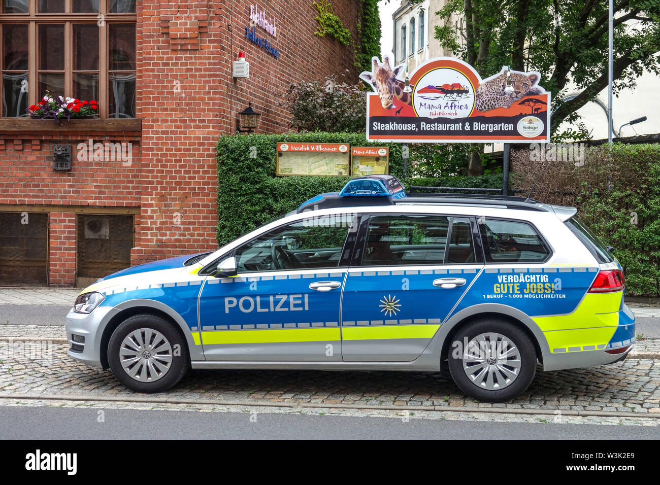 Polizei Auto Deutschland Stockfoto