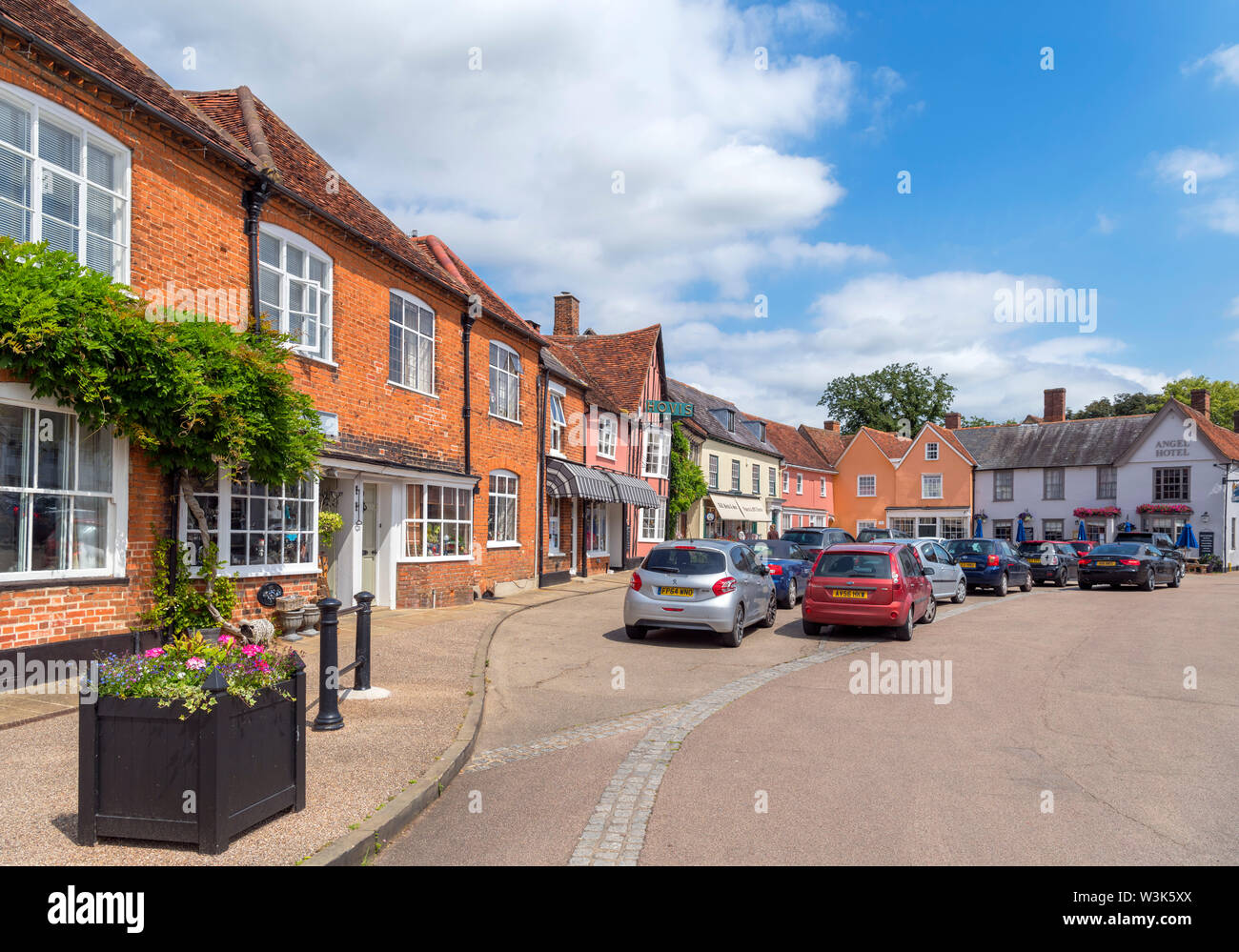 Der Marktplatz, Lavenham, Suffolk, England, Großbritannien Stockfoto