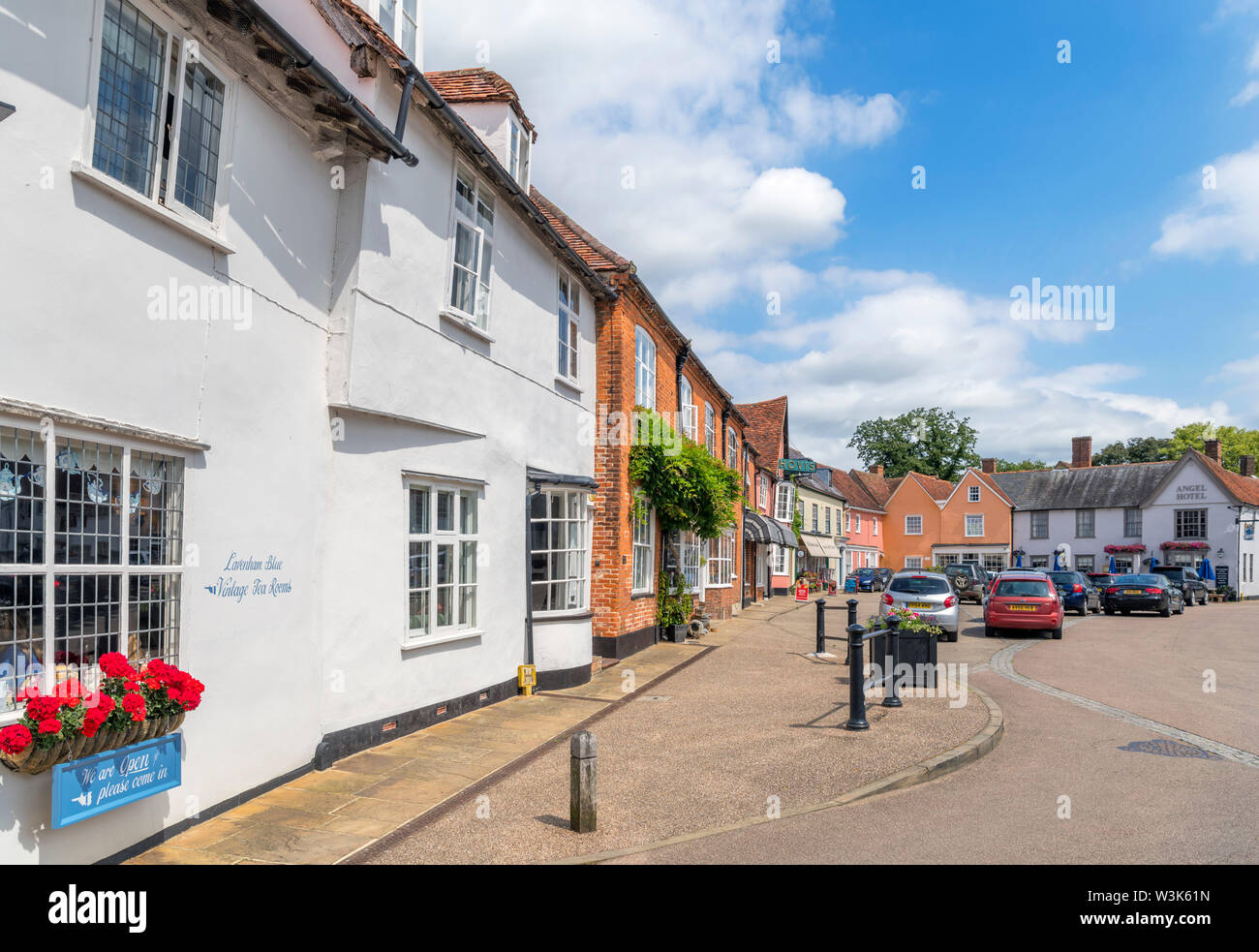 Der Marktplatz, Lavenham, Suffolk, England, Großbritannien Stockfoto