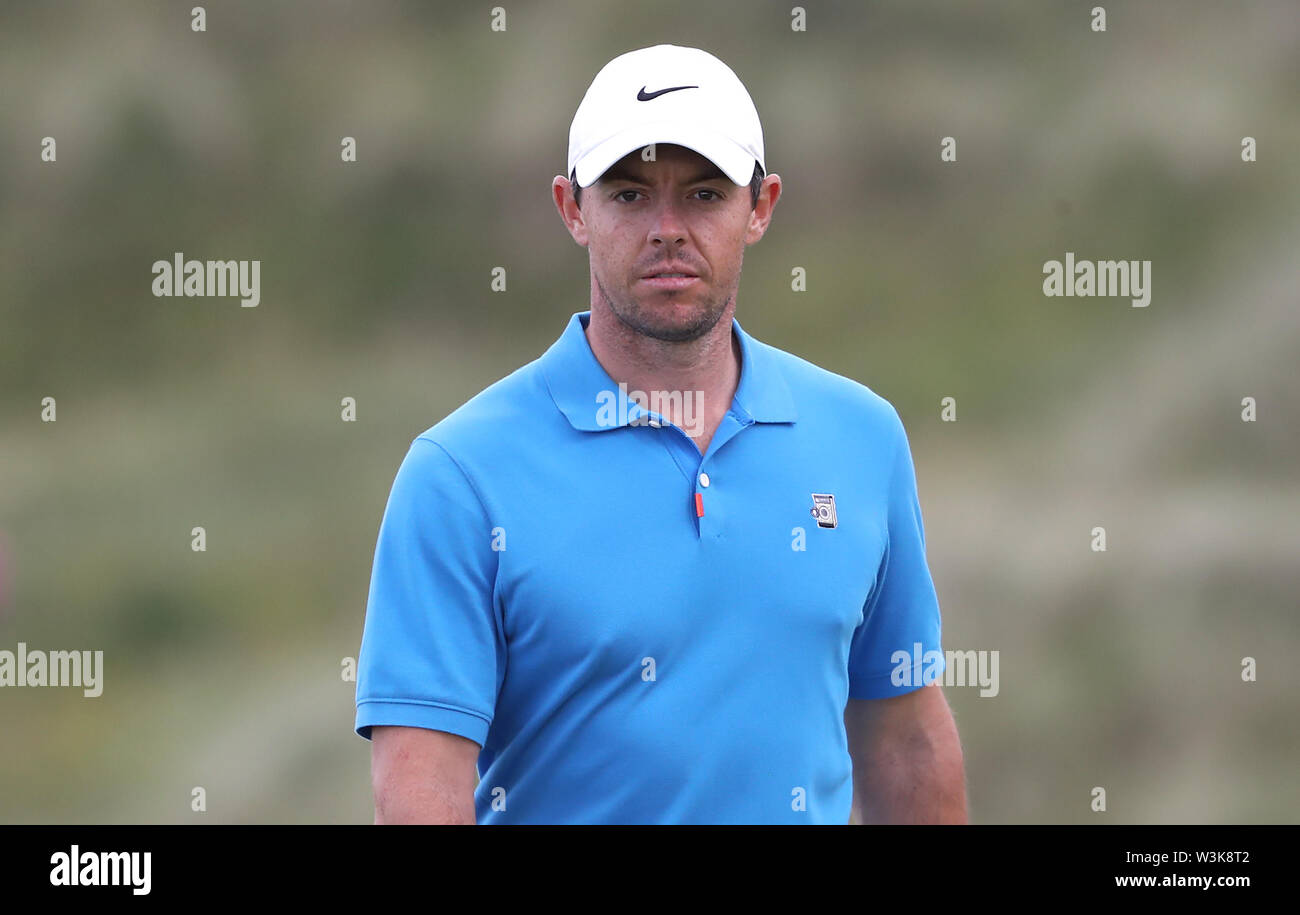 Von Nordirland Rory McIlroy während der Vorschau Tag drei der Open Championship 2019 im Royal Portrush Golf Club. Stockfoto