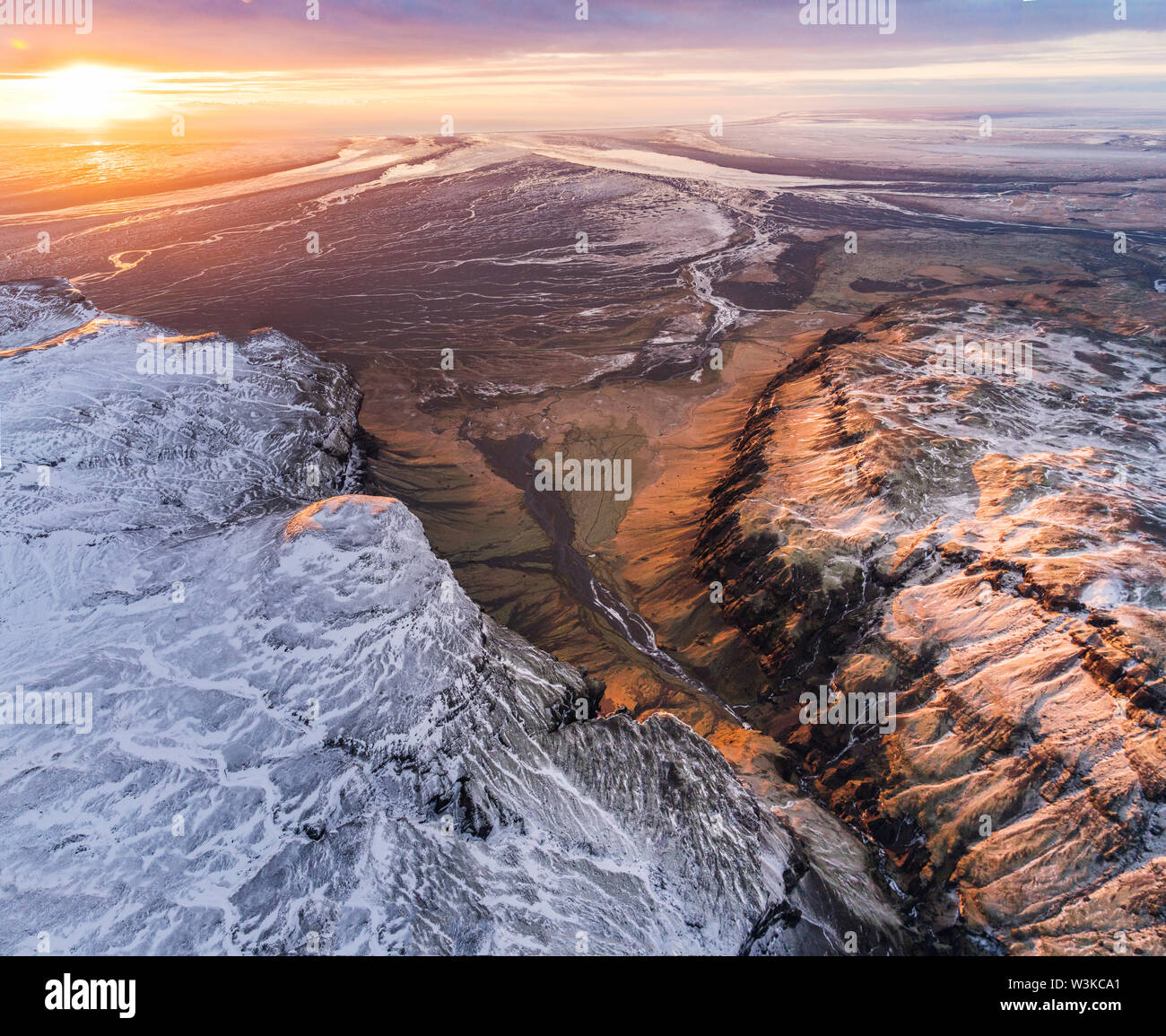 Mt. Lómagnúpur, Vatnajökull National Park, Island. Unesco-Weltkulturerbe. Stockfoto