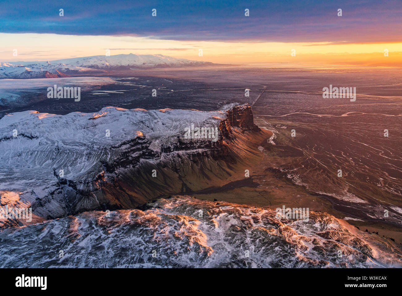 Mt. Lómagnúpur, Vatnajökull National Park, Island. Unesco-Weltkulturerbe. Stockfoto