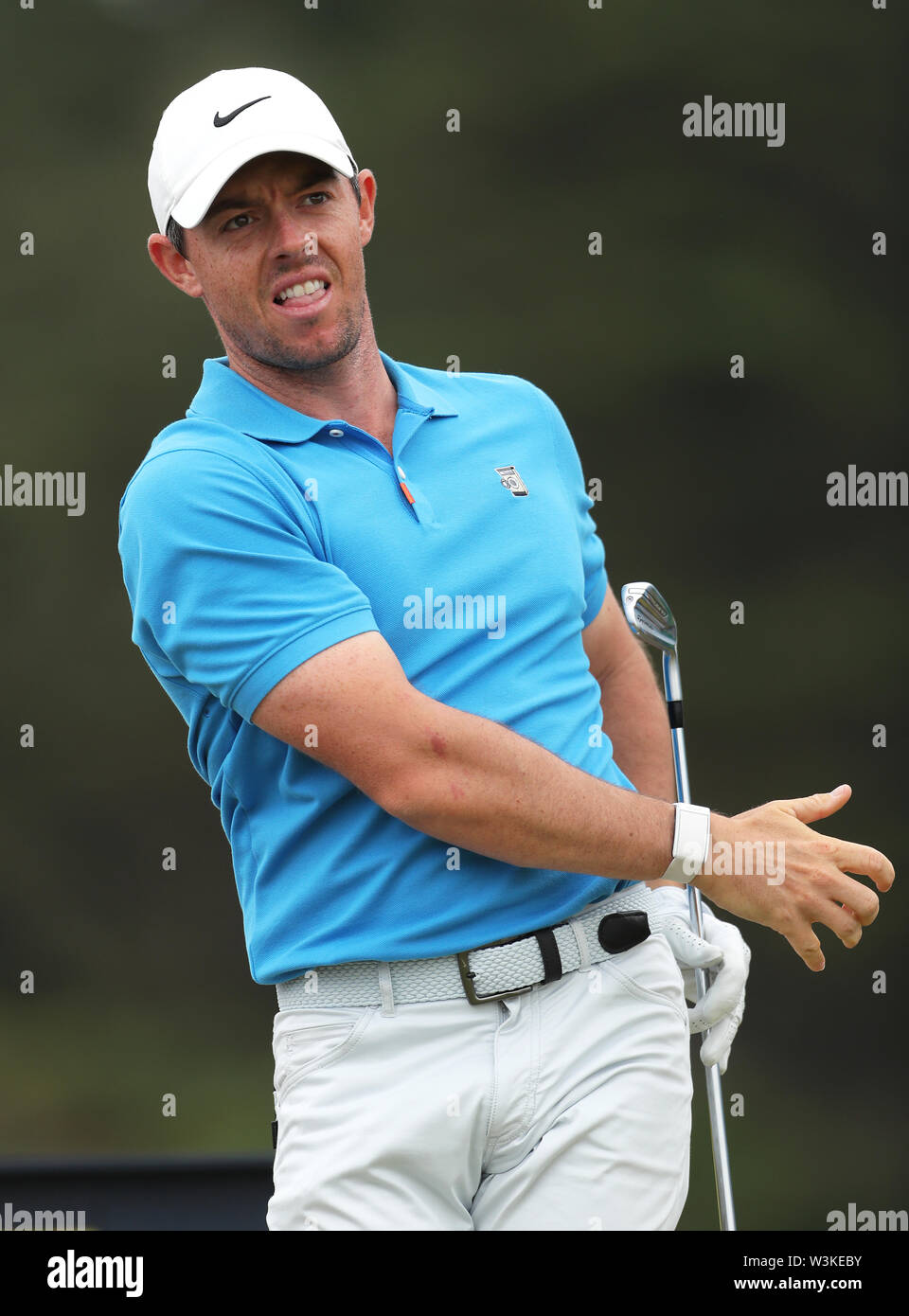 Von Nordirland Rory McIlroy während der Vorschau Tag drei der Open Championship 2019 im Royal Portrush Golf Club. Stockfoto