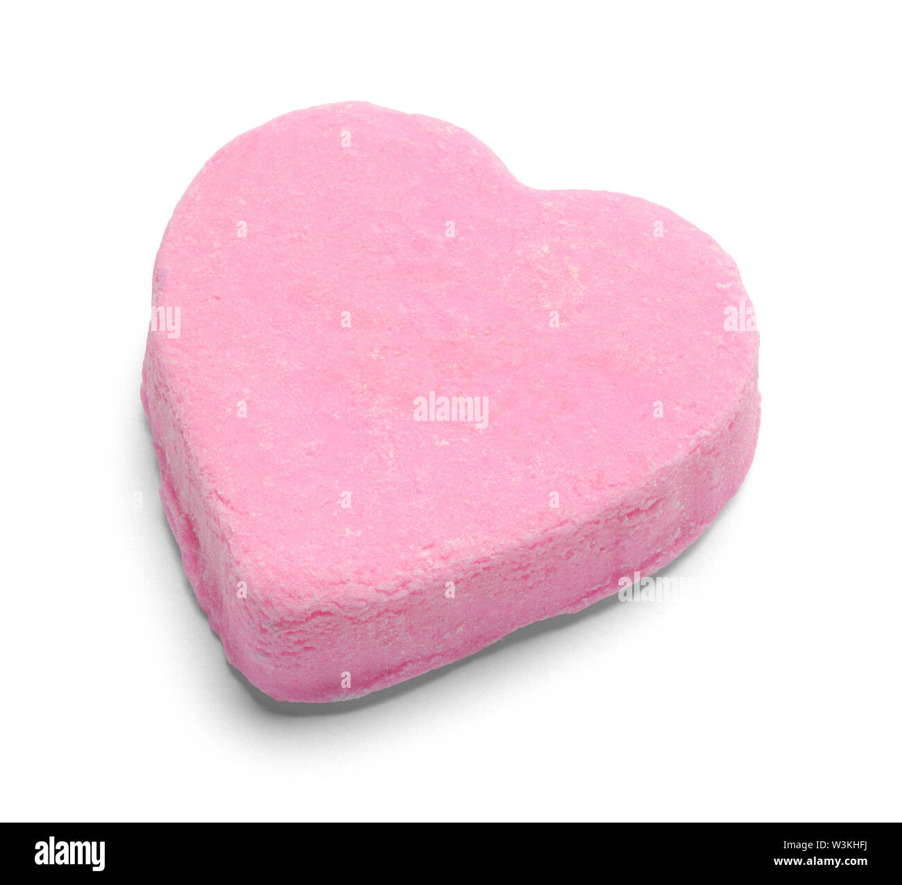 Rosa Valentines Candy Herz isoliert auf Weiss. Stockfoto