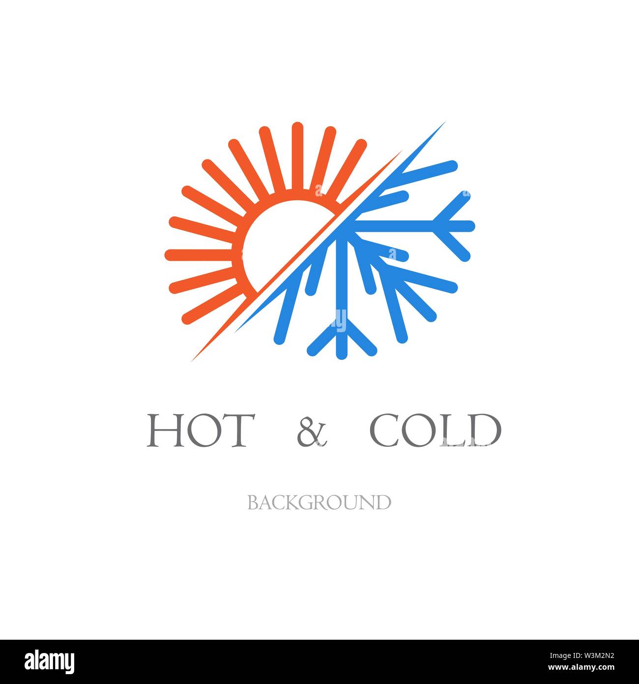 Sun und Schneeflocke Symbole auf weißem Hintergrund Stock Vektor