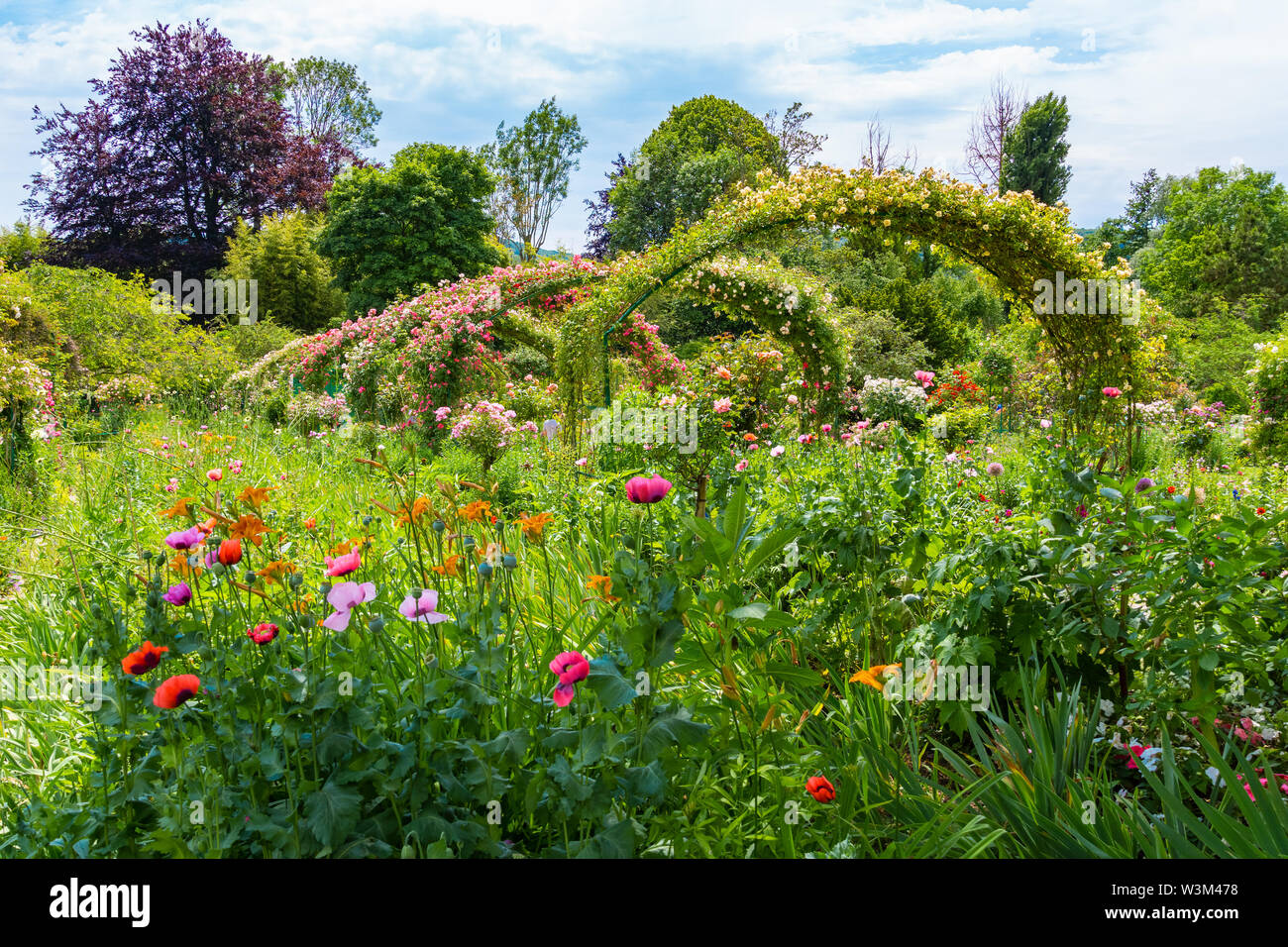 Claude Monets Garten Clos Normand im Frühsommer, Giverny, Normandie, Frankreich. Stockfoto