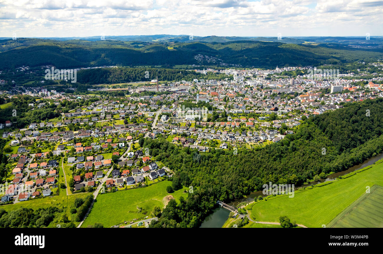 Luftaufnahme von Arnsberg im Sauerland in Nordrhein-Westfalen in Deutschland, Sauerland, Europa, Luftaufnahme, Vögel-Augen-blick, Antenne vi. Stockfoto