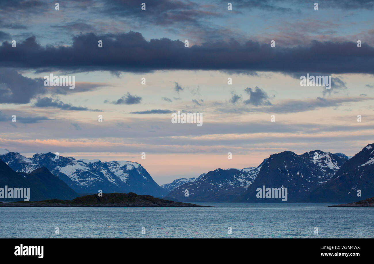 Das Land der Mitternachtssonne, Norwegen, Polarkreis Stockfoto